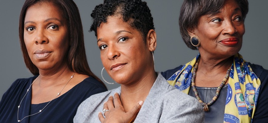 Tish James, Lupé Todd-Medina, and Andrea Stewart-Cousins.