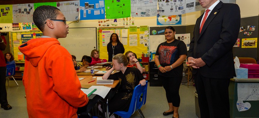 Gov. Andrew Cuomo announces the second round of New York State Community Schools Initiative funding in 2014.