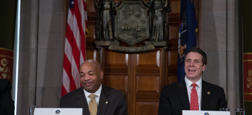 Gov. Andrew Cuomo and Assembly Speaker Carl Heastie in 2015.
