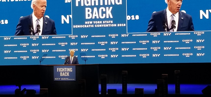 Joseph Biden at the 2018 New York state Democratic Convention.
