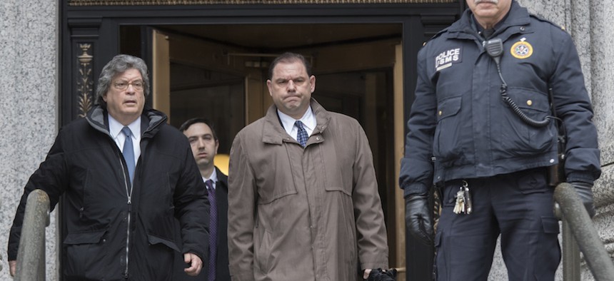 Joseph Percoco leaves U.S. District Court, Tuesday, after being convicted on corruption charges.