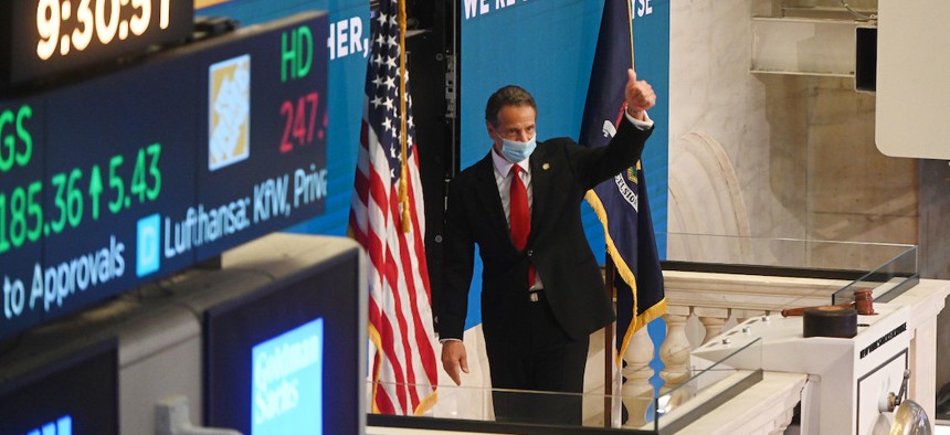 Governor Cuomo at the New York Stock Exchange on Monday, May 26th.