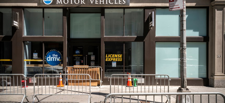 A New York State DMV in New York City closed due to Coronavirus.