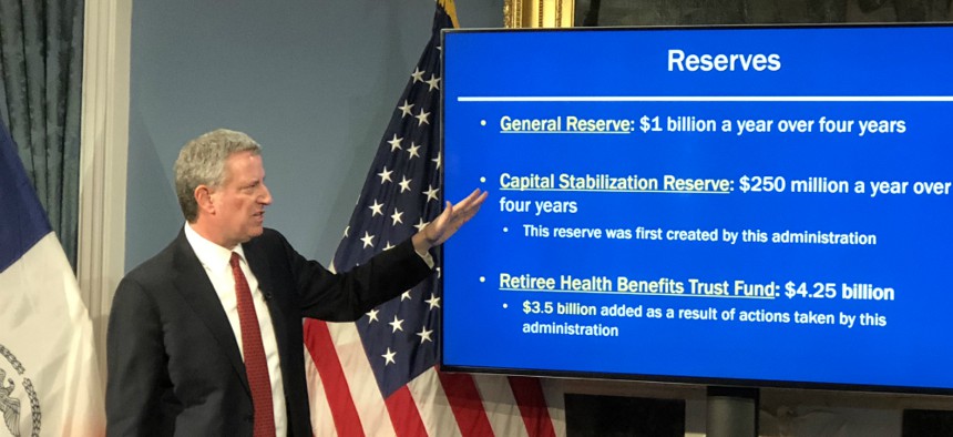 New York City Mayor Bill de Blasio goes over his budget's key points.