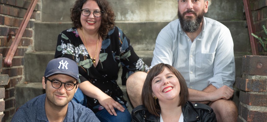 Incoming New York State Assemblymember Emily Gallagher (bottom right) and her campaign staff that helped her unseat Joe Lentol.