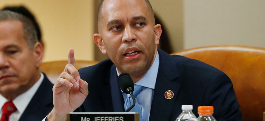Rep. Hakeem Jeffries speaks during a House Judiciary Committee markup of the articles of impeachment against President Donald Trump.