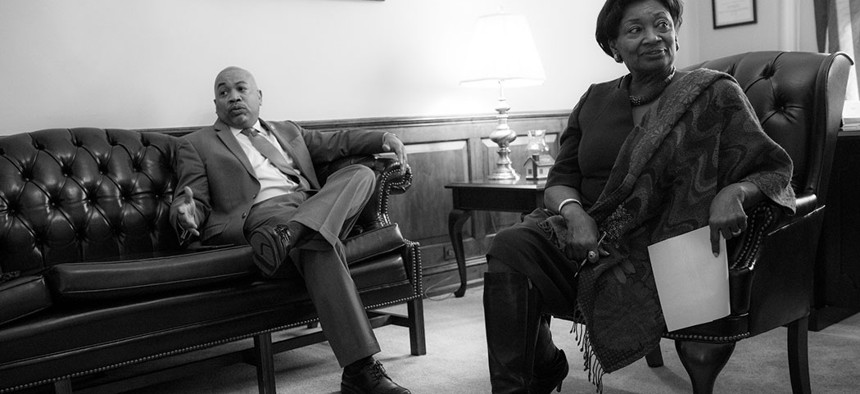 New York Assembly Speaker Carl E. Heastie and Senate Majority Leader Andrea Stewart-Cousins.