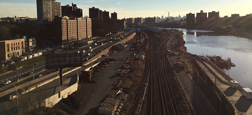 View from the High Bridge in the Bronx, the Bronx contains the poorest district in the U.S.