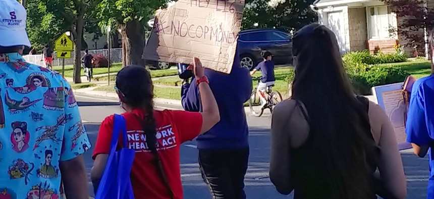 Protestors in Long Island on June 14th.