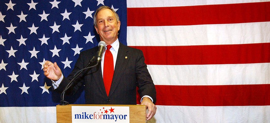 Michael Bloomberg in September, 2001 as the Republican mayoral candidate.