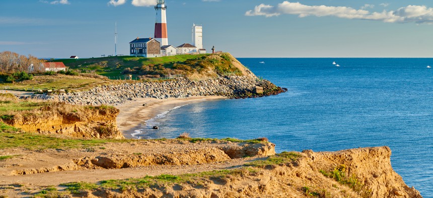 The Montauk Lighthouse and beach on Long Island.