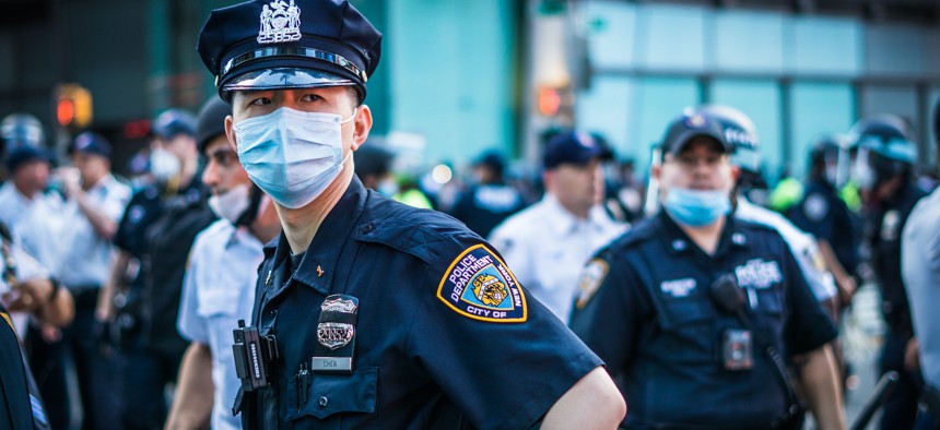 NYPD officers in May 2020.