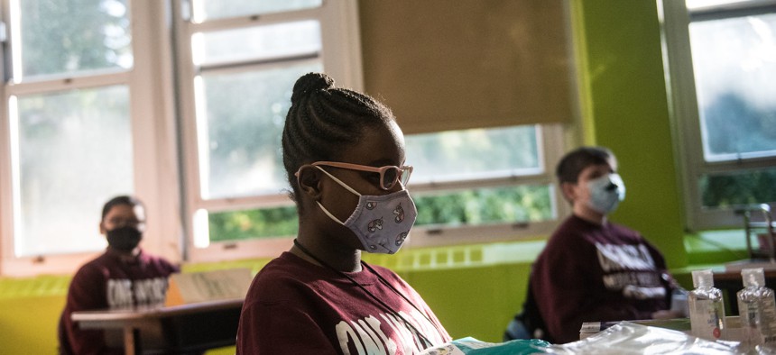 Students at One World Middle School at Edenwald in the Bronx.