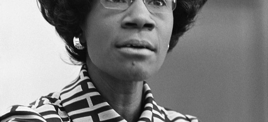 Shirley Chisholm, the first Black woman to be elected to Congress.