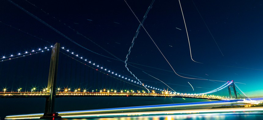 Verrazzano Bridge at night