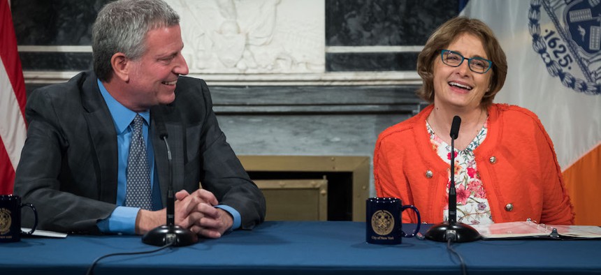 Mayor Bill de Blasio and #1 on City & State's Real Estate Power 100, Vicki Been.