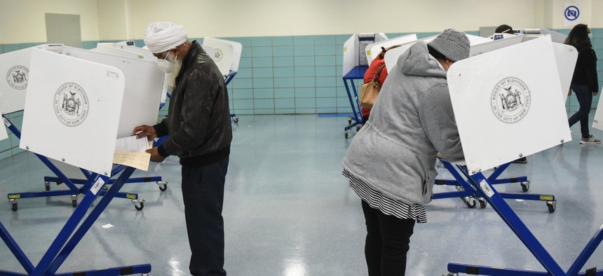 New Yorkers voting in South Ozone Park in Queens.