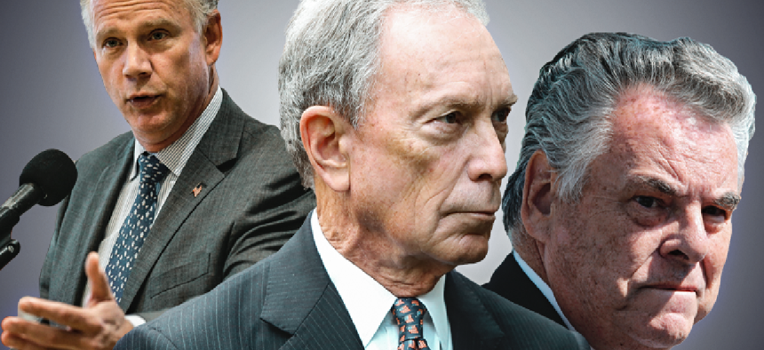 Michael Bloomberg with Peter King and Dan Donovan