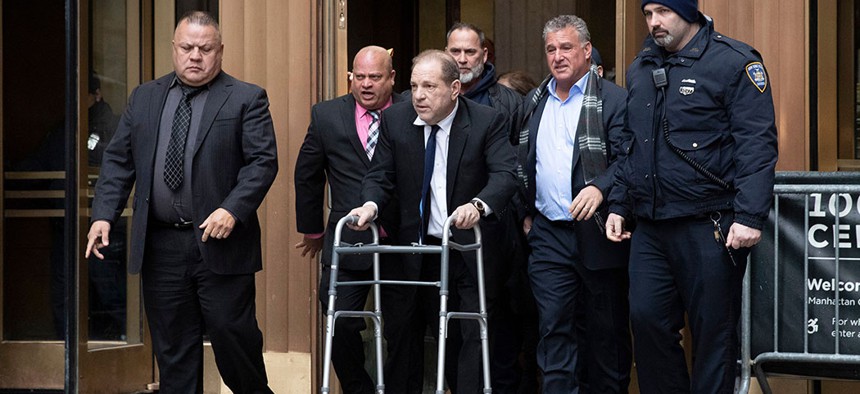 Harvey Weinstein leaving the courtroom in New York on December 11th.