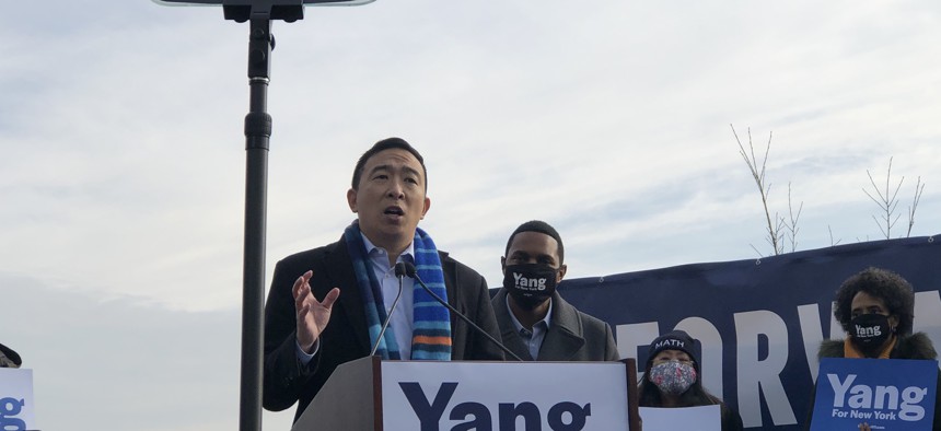 Yang officially launched his campaign Thursday morning,