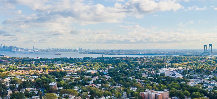 An aerial view of Staten Island.