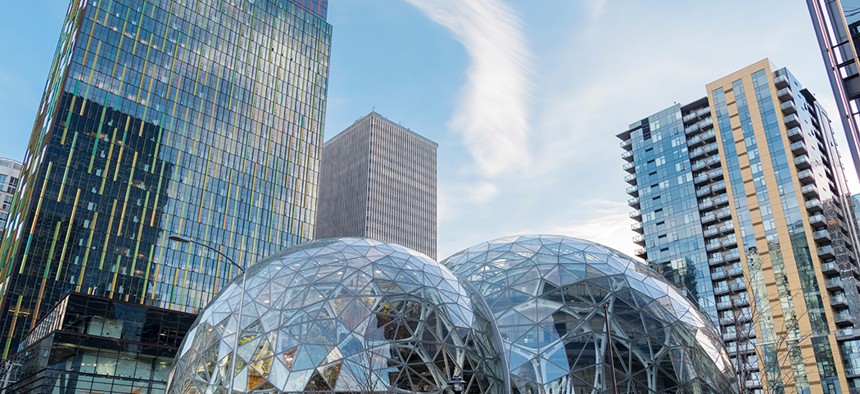 Amazon world headquarters in Seattle.