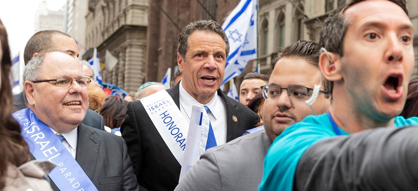 Gov. Andrew Cuomo marches in Manhattan's Israel Parade in June.