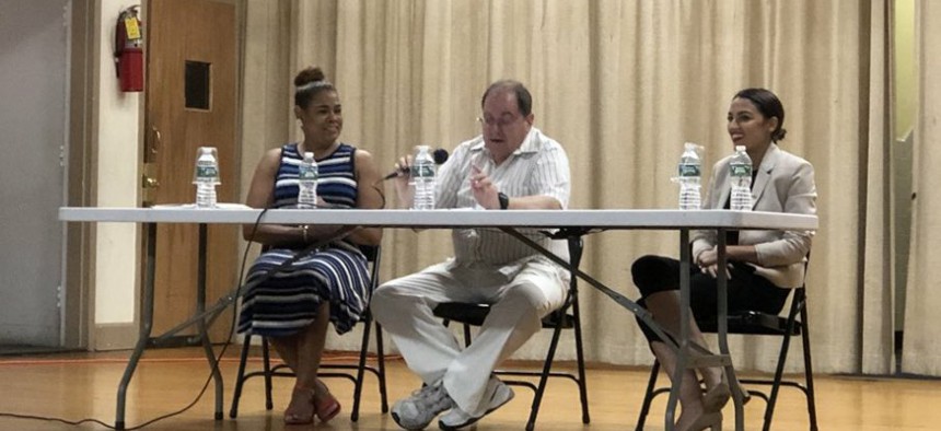Former New York City Councilmember Annabel Palma filled-in for Rep. Joe Crowley at last night's Congressional primary debate with Alexandria Ocasio-Cortez.
