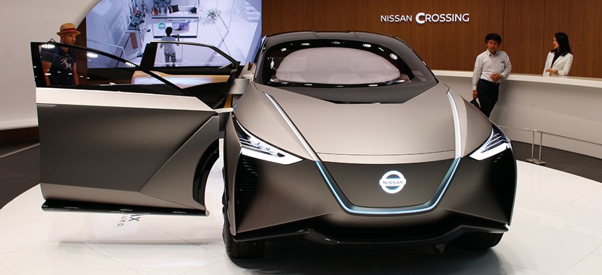 The Nissan IMx Kuro electric concept car has an autonomous drive mode.