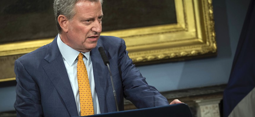 Mayor Bill de Blasio holds a media availability on COVID-19.