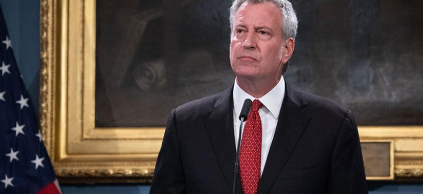 New York City Mayor Bill de Blasio.