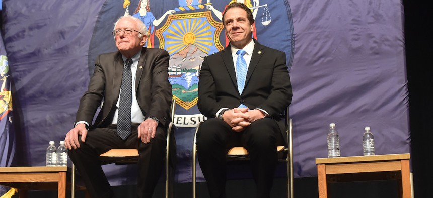 Senator Bernie Sanders and Governor Cuomo in 2017.