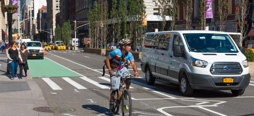 A man riding a bike