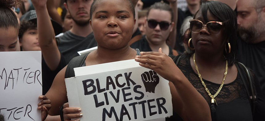 A Black Lives Matter protest in New York City.