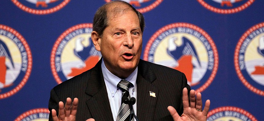 Former Rep. Bob Turner speaking at the New York State Republican Convention in 2012.