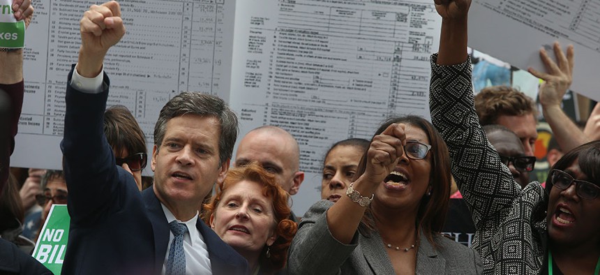 State Senator Brad Hoylman and Attorney General Letitia James.