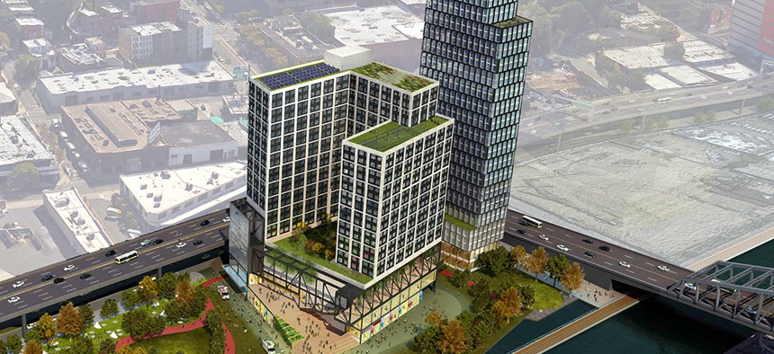 A rendering of what the Bronx Point development will look like.