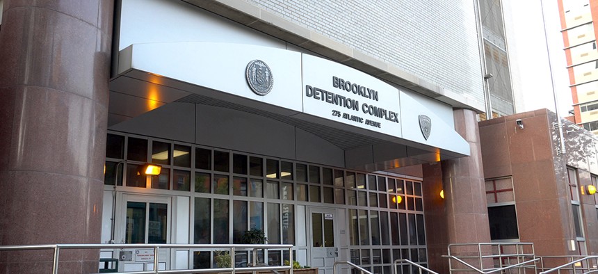 The entrance to the Brooklyn Detention Complex.