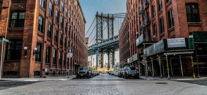 A Brooklyn view of the Manhattan Bridge.