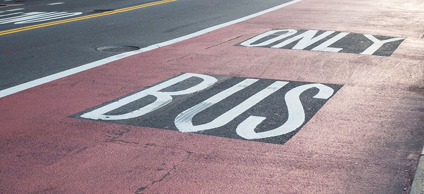 A New York City bus lane.