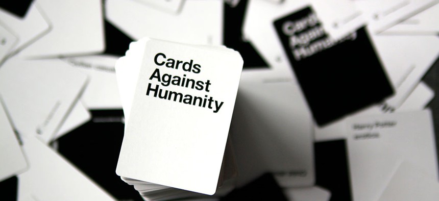 Cards Against Humanity playing cards.