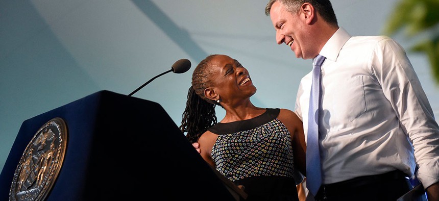 New York City's power couple, Chirlane McCray and Mayor Bill de Blasio.