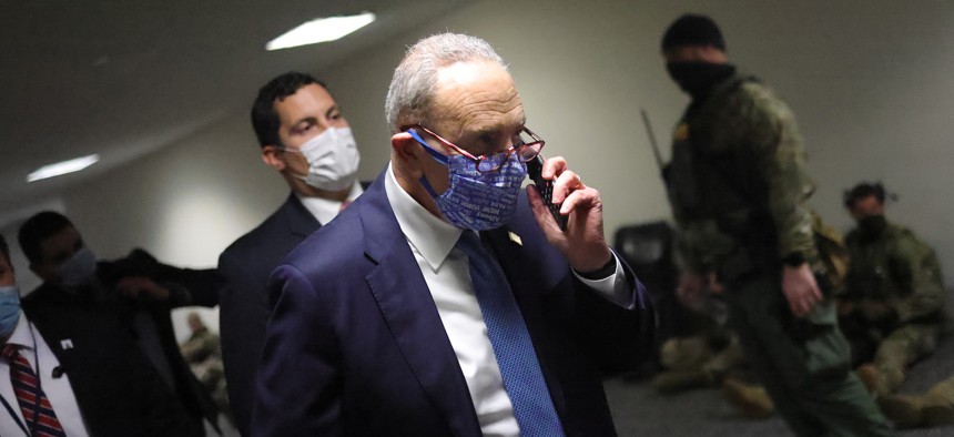 Senator Chuck Schumer on his way to ratify the election