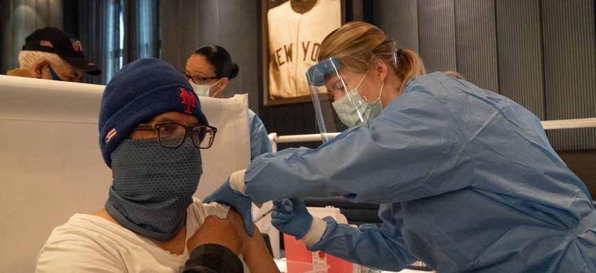 A new vaccination site has opened at Yankee Stadium.