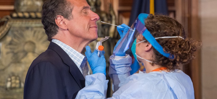 Governor Cuomo getting tested for the coronavirus in May.