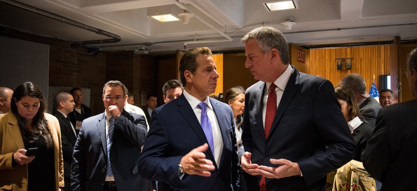 Cuomo often shoots de Blasio down, and then implements the policy himself.