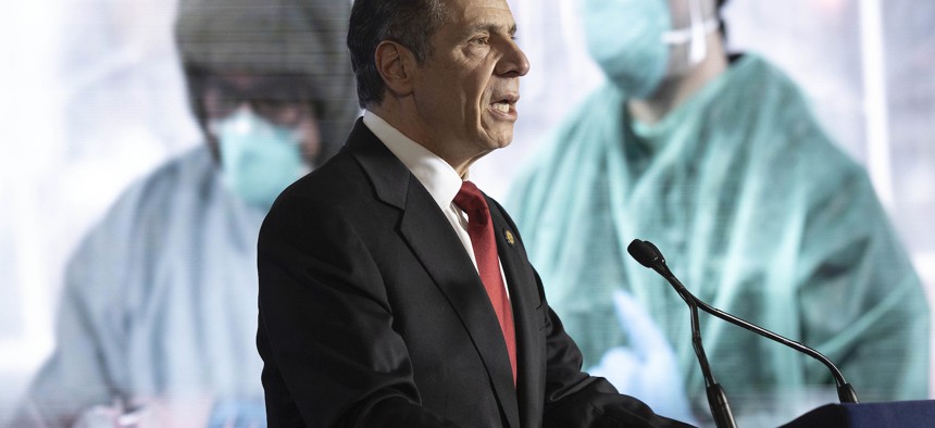 Governor Cuomo during the State of the State address on Monday.