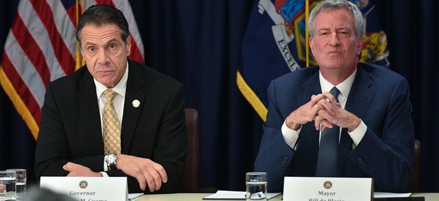 Gov. Andrew Cuomo and New York City Mayor Bill de Blasio.