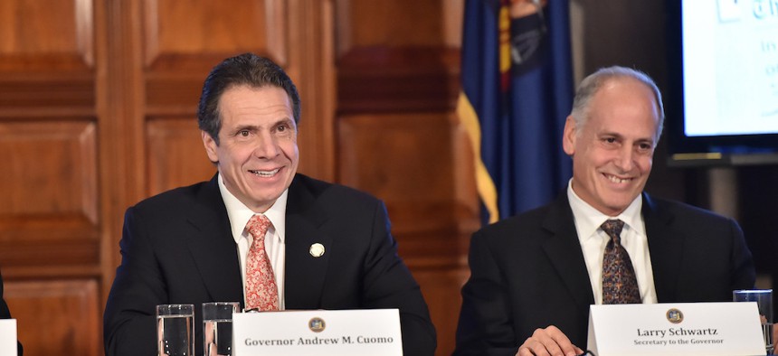 Governor Andrew M. Cuomo and former Secretary to the Governor Lawrence Schwartz.
