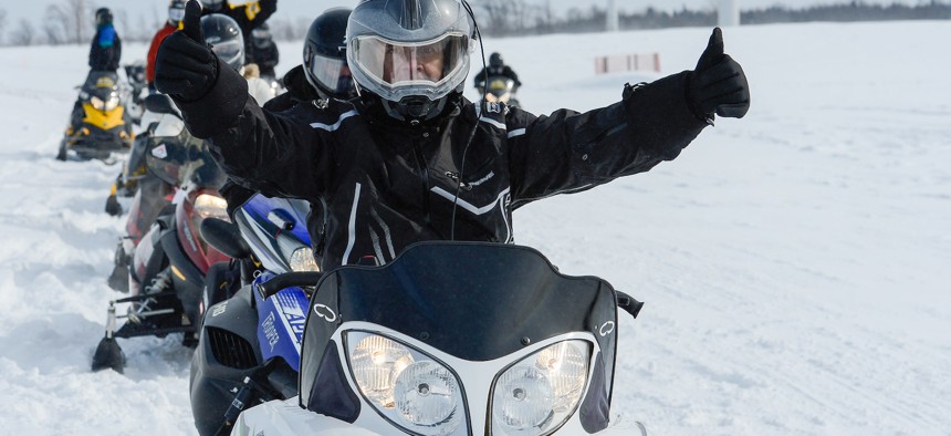 Gov. Andrew Cuomo appeared in Lowville in 2015 to promote winter tourism in upstate New York. 